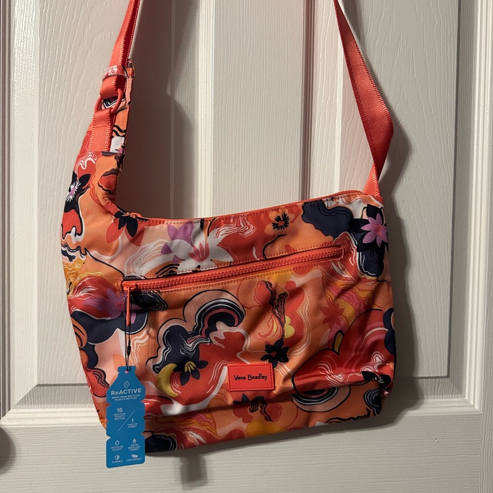 Vera Bradley Orange and Black Shoulder Bag with Durable Design